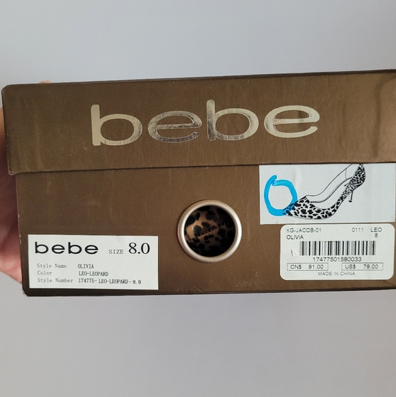 Bebe Sexy Animal Print Cheetah Women's Olivia Leo-Leopard patterned Heels 8 - Picture 7 of 7